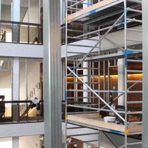 Indoor rolling scaffold tower by Palo Alto Scaffolding Rental for interior renovation work.