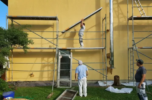 Scaffold Assembly Services Scaffold assembly by Palo Alto Scaffolding Rental for exterior painting and renovation projects.